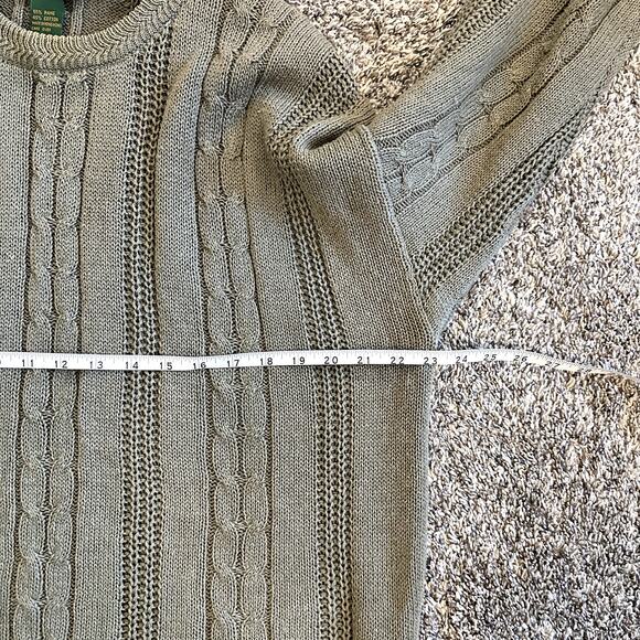 VTG BOSTON TRADERS Cable Knit Cotton Blend Grandpa Sweater Size L Indie Eclectic - Picture 9 of 11